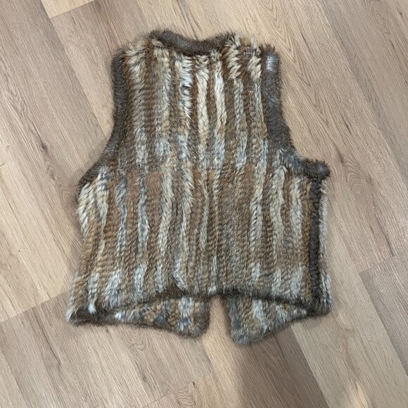 525 America Luxe 100% Rabbit Real Fur Vest Size Large - Picture 5 of 6